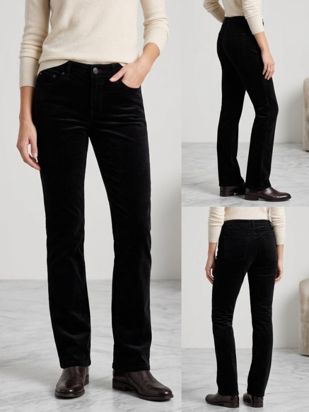 Calvin Klein Jeans Women's Black Corduroy Bootcut Pants Sz 8 Y2K Classic Casual